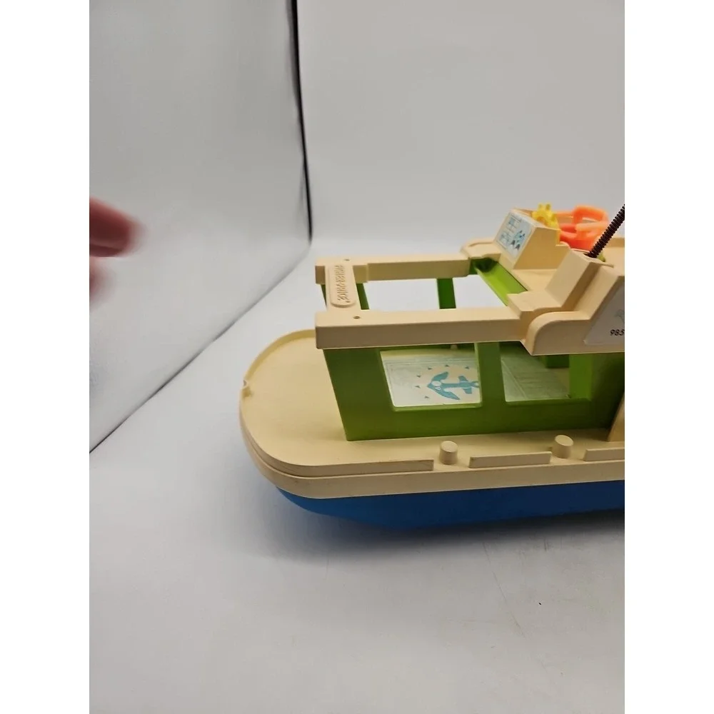 Vintage 1972 Fisher Price Little People Houseboat Happy House Boat Toy #985‎
